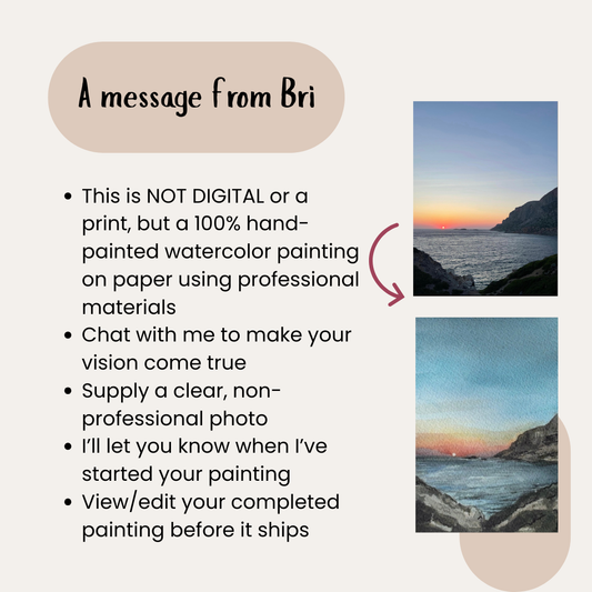 this page is a message from bri about how to place an order. she says to message her with questions and that she will send udpates throughout the process