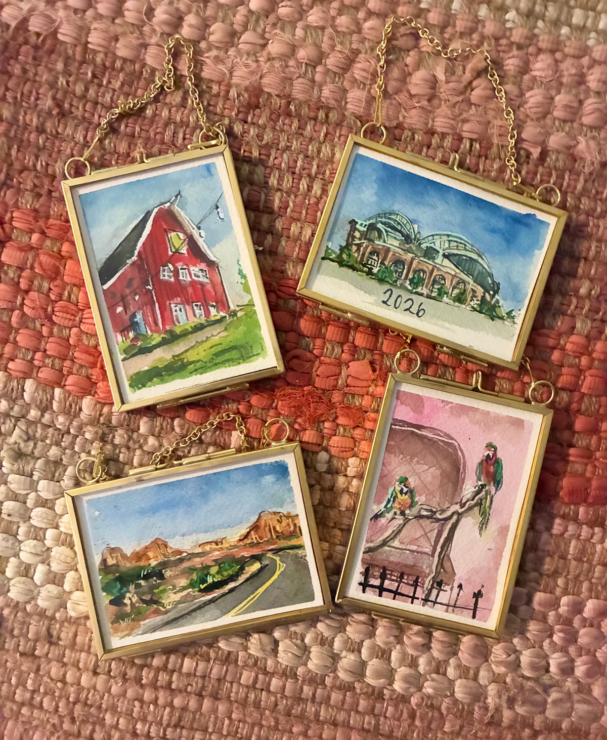 Hand-painted ornament from your photo! Miniature watercolor painting