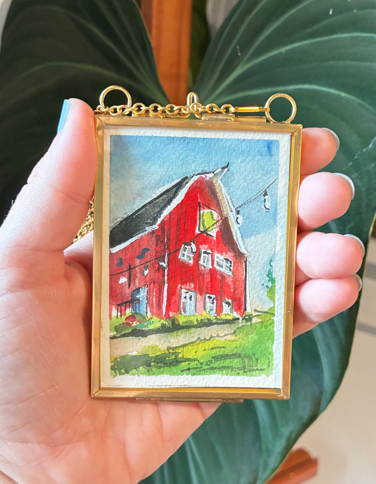 Hand-painted ornament from your photo! Miniature watercolor painting